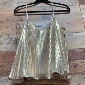 Abercrombie & Fitch Gold Pleated Tank Top
